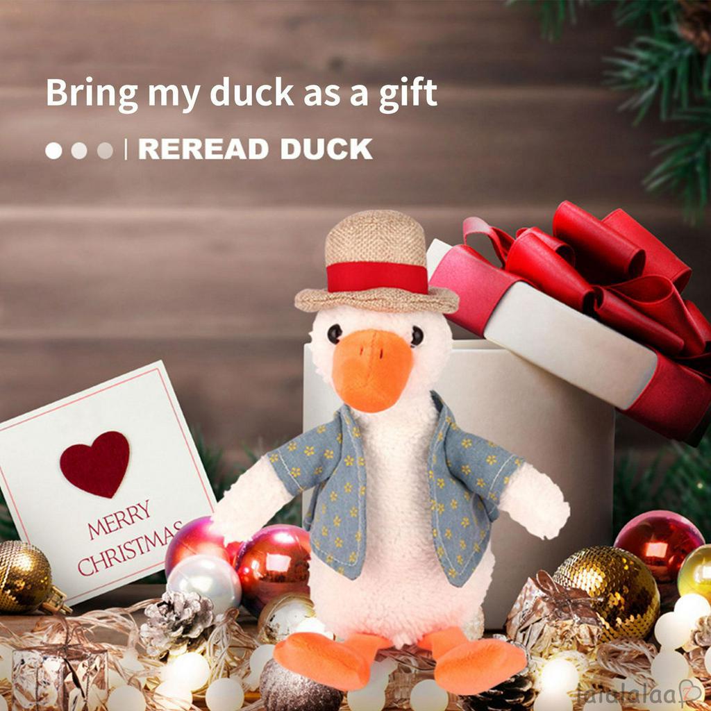 Mô hình vịt đội mũ nhồi bông có thể thu âm giọng nói chạy bằng điện dành cho trẻ em