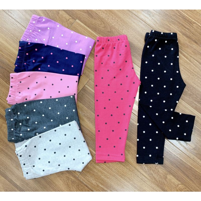 quần cotton chấm bi bé gái sz 1-10