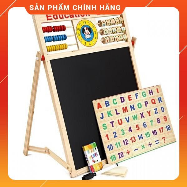 [Giảm 50%] Bảng Ghép Nam Châm 2 Mặt Bằng Gỗ Cho Bé Học Chữ Cái Và Số