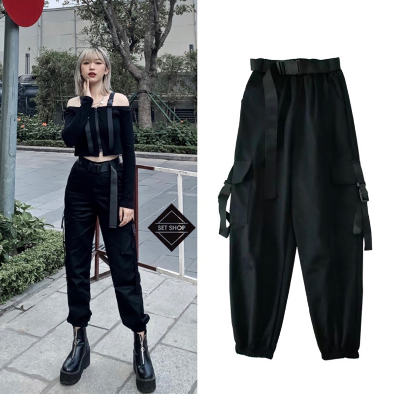 Quần jogger kaki túi cài ( tặng kèm belt)