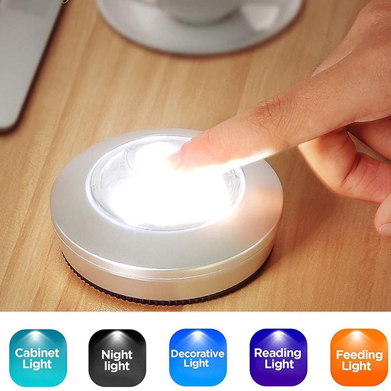 Đèn LED 3 Bóng Không Dây Thiết Kế Chạm Cảm Ứng Tiện Dụng Cho Tủ Quần Áo/ Tủ Đồ