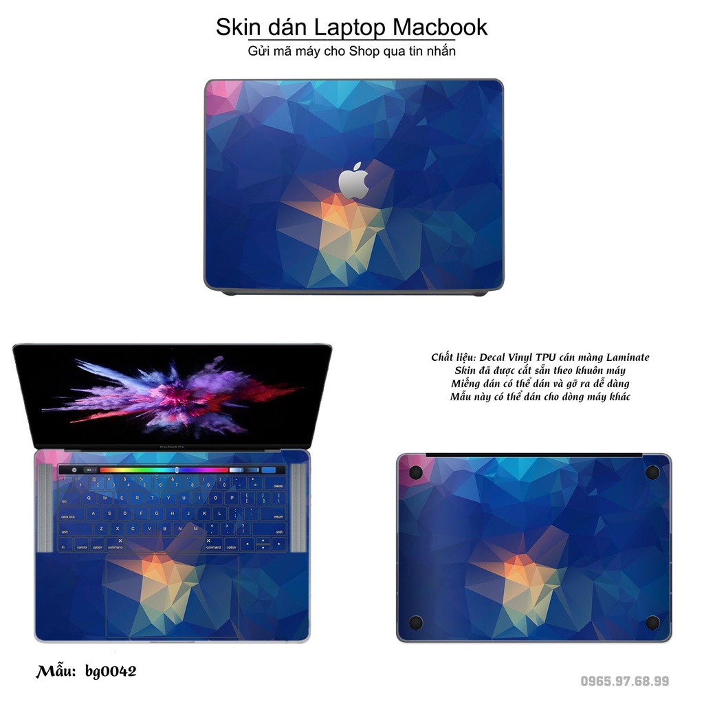 Skin dán Macbook mẫu Vân kim cương (đã cắt sẵn, inbox mã máy cho shop)