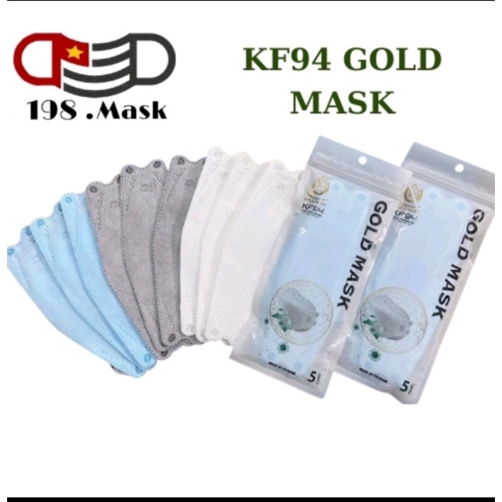 KHẨU TRANG KF94 GOLD MASK CÔNG NGHỆ HÀN QUỐC, LỌC BỤI MỊN ( TÚI 10 CHIẾC )