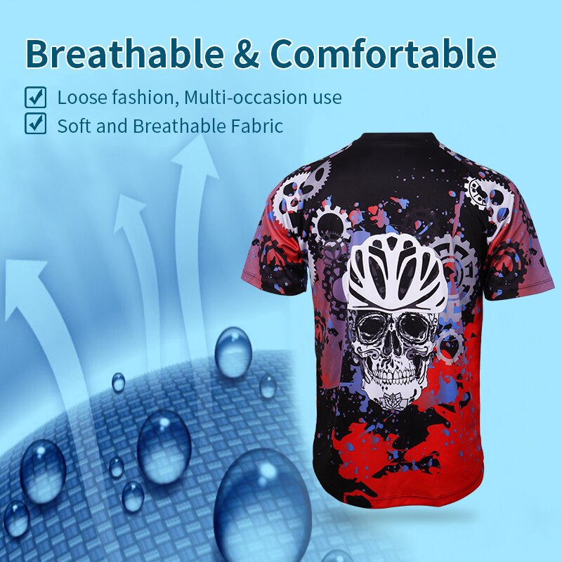 Áo thun đi xe đạp X-TIGER 100% cotton nhanh khô tay ngắn in hình thời trang cho nam