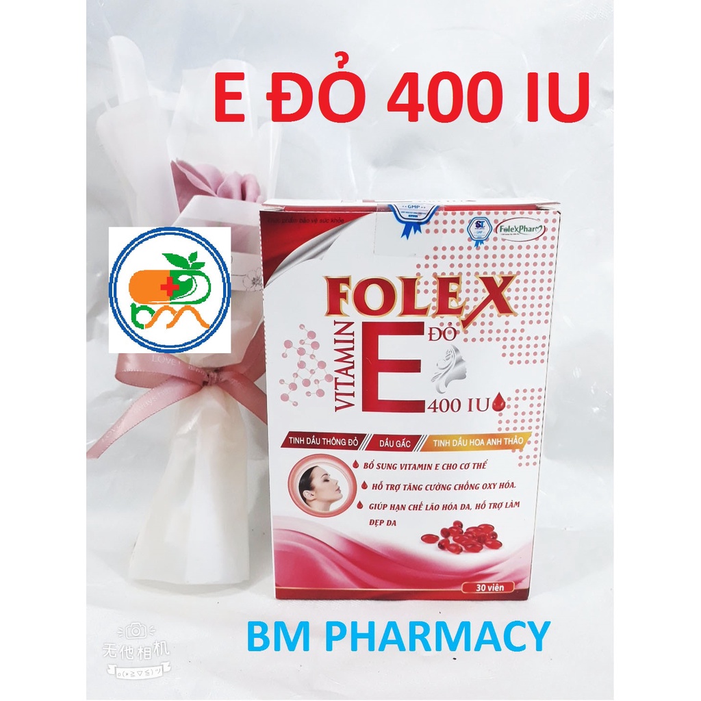 (CHÍNH HÃNG) Viên uống Vitamin E đỏ 400mg, tinh dầu hoa anh thảo giúp làm đẹp da, tăng nội tiết tố