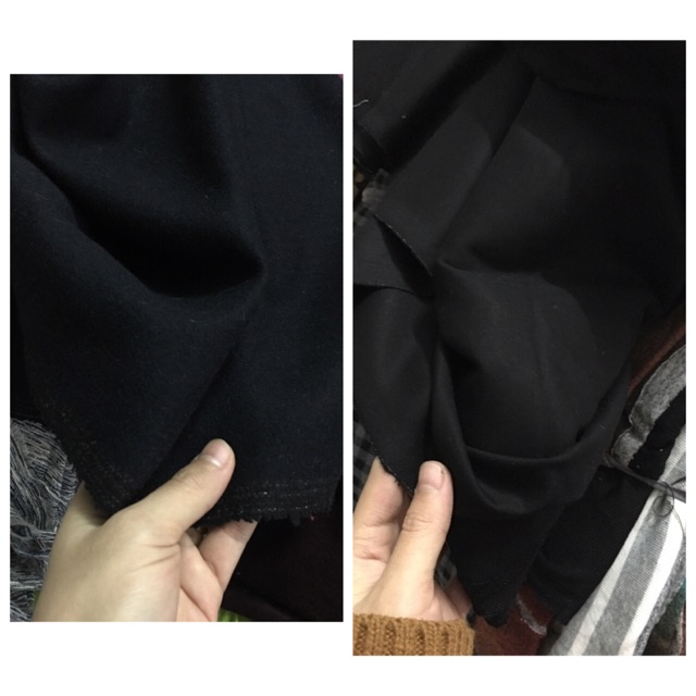 Vải dạ ép lỳ đen và kaki chun đen