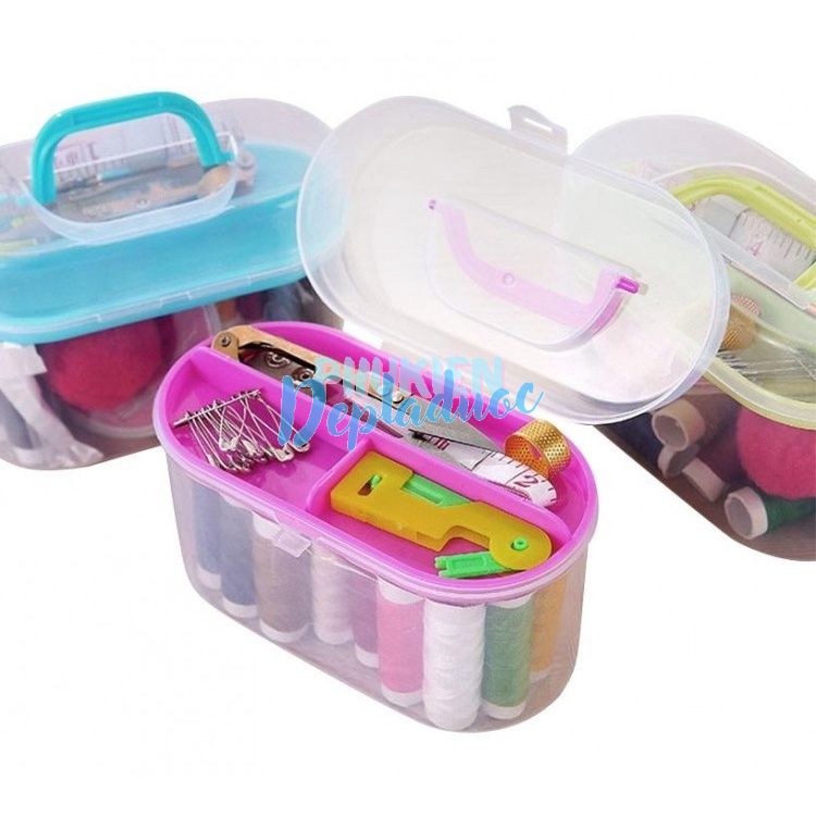 Bộ kim chỉ may vá/ Dụng cụ khâu vá đa năng hộp gồm 55 món đa dạng.