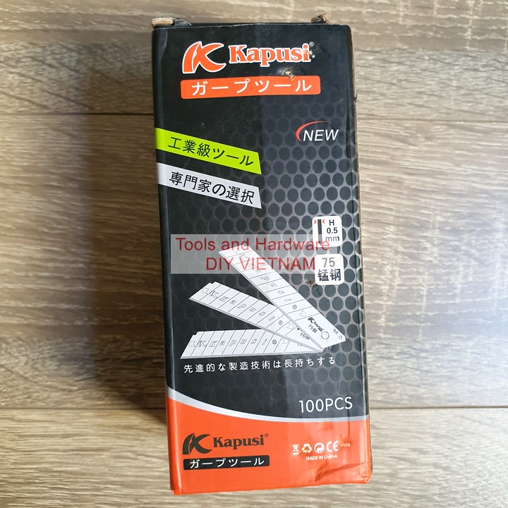 Hộp 10 lưỡi dao rọc giấy thay thế hãng Kapusi Nhật Bản cao cấp, Bảo hành 6 tháng