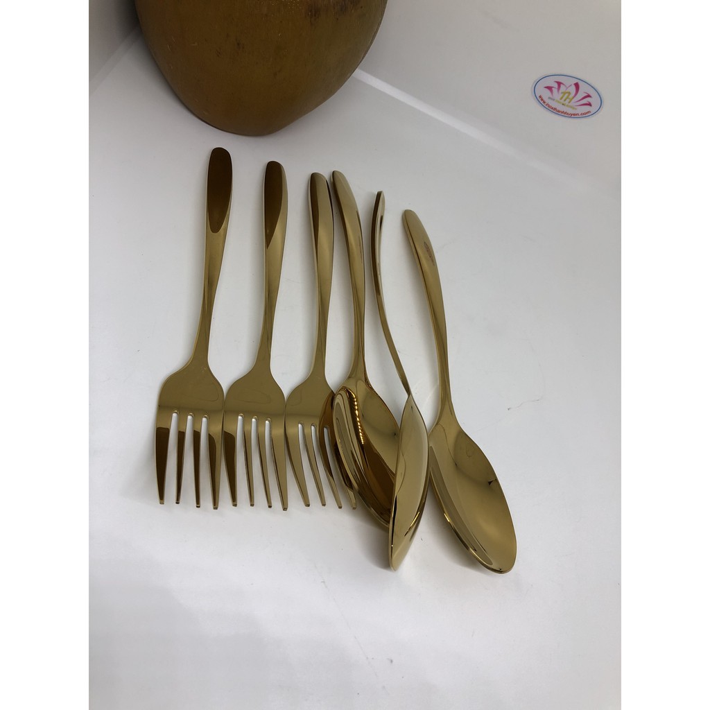 [Giá KM 2 ngày] Bộ dao muỗng nĩa inox 304 vàng cao cấp Hàn Quốc Or Costa Ý sản xuất tại Việt nam vệ sinh an toàn