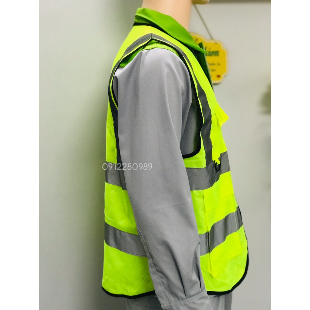 Áo ghi lê phản quang bảo hộ lao động _ Hình chụp thật