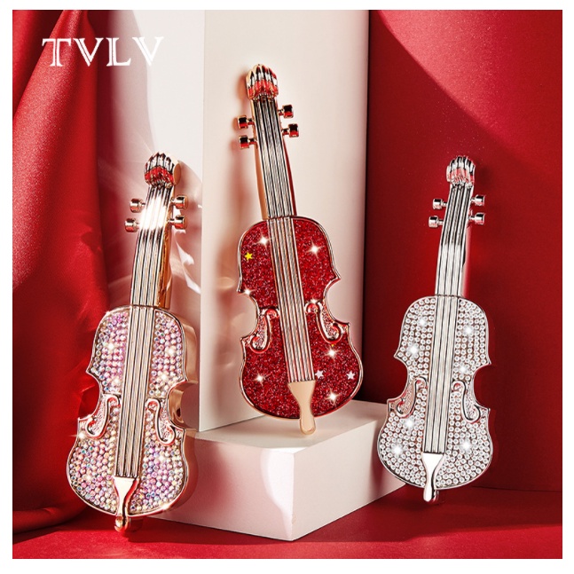Son nội địa trung , son kem lì Violin , hình cây đàn violin đính đá siêu đẹp