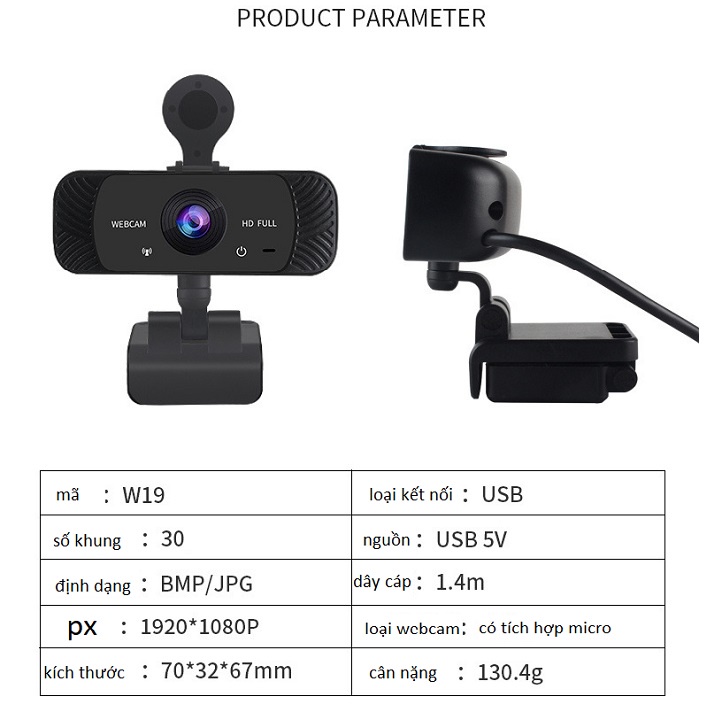 Webcam máy tính có mic full hd 1080p full box siêu nét dùng cho pc laptop