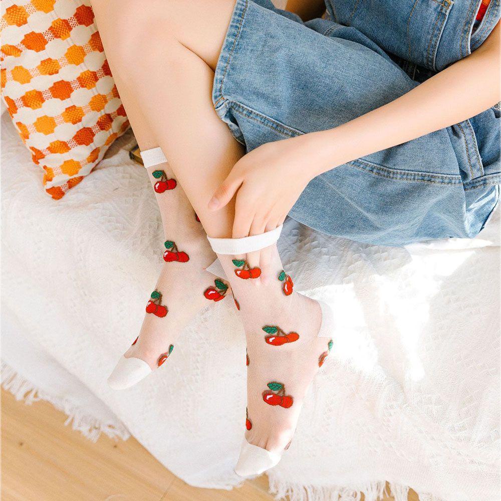 AROMA Tất Lưới Co Giãn Dễ Thương Cho Nữ