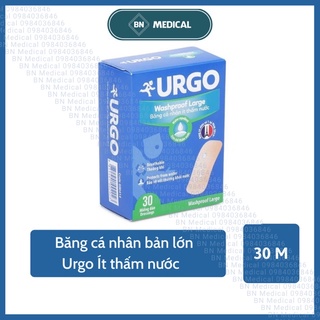 Băng cá nhân Urgo Washproof ít thấm nước hộp 30 miếng bản lớn chính hãng