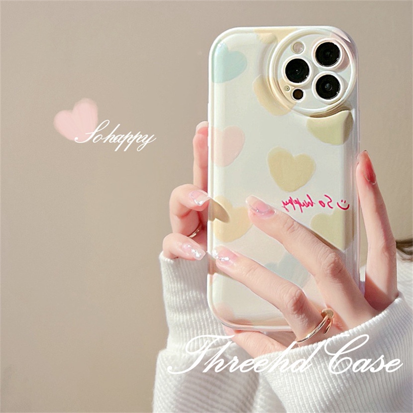 Ốp Điện Thoại TPU Mềm Đệm Khí Chống Rơi In Hình Trái Tim Cho iPhone 14 13 12 11 Pro Max SE 2020 X Xr Xs Max 8 7 6 6s Plus