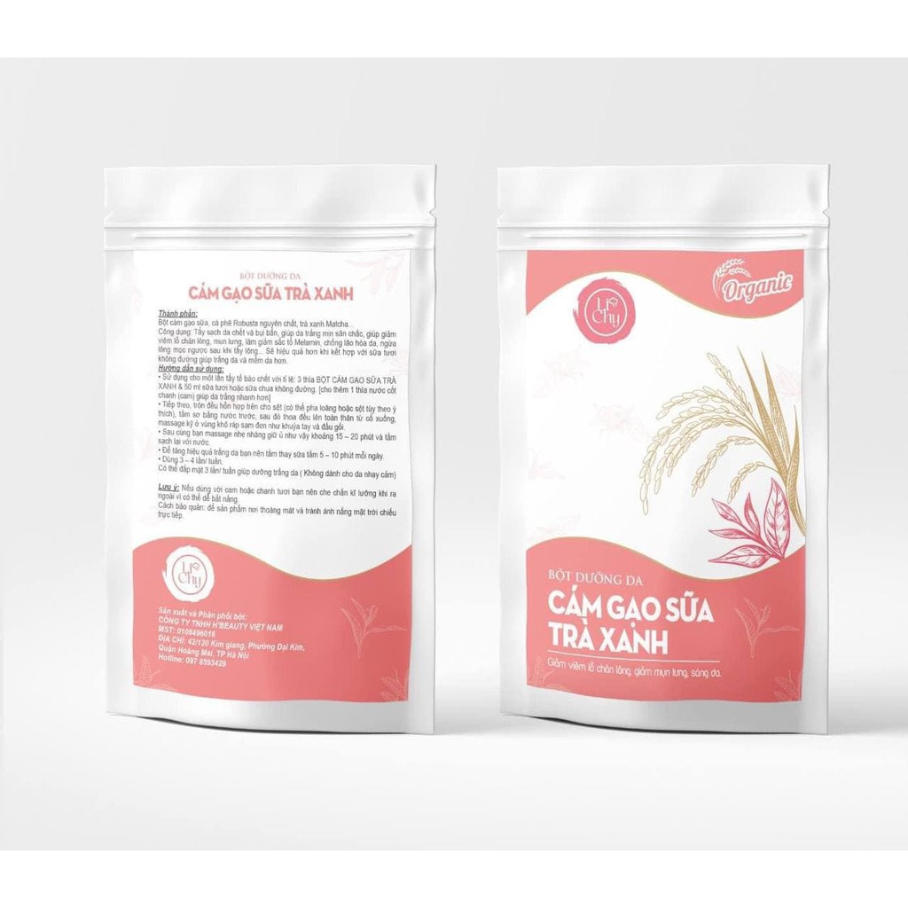 Cám gạo sữa trà xanh giảm viêm lỗ chân lông, giảm mụn lưng, dưỡng trắng mịn da LICHY | BigBuy360 - bigbuy360.vn
