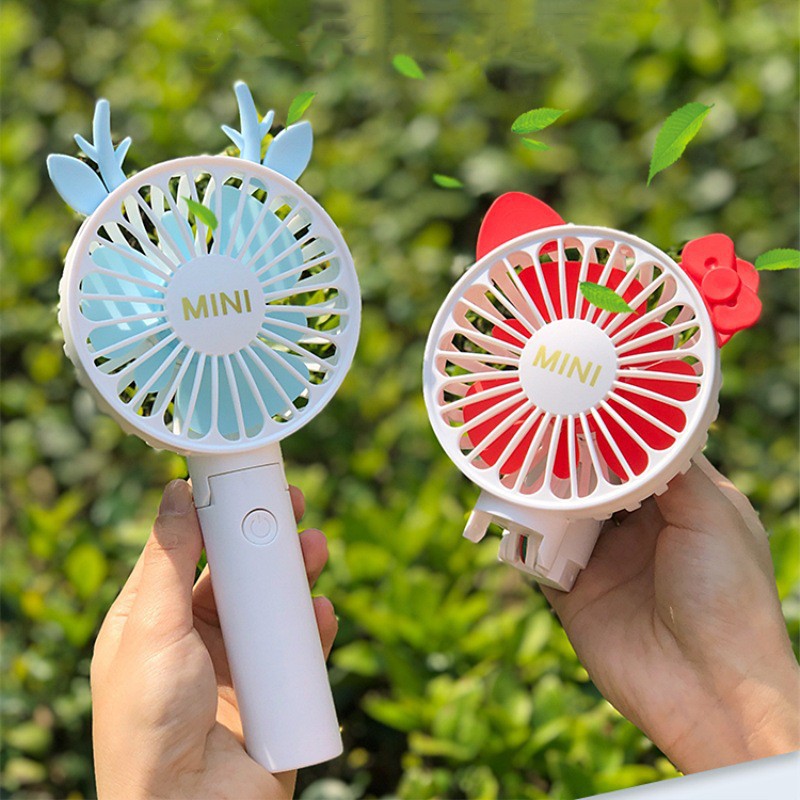 Quạt mini cầm tay tích điện hình đáng yêu siêu bền