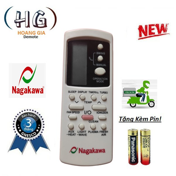 Điều khiển điều hoà Nagakawa đời mới Remote máy lạnh Nagakawa mẫu mới