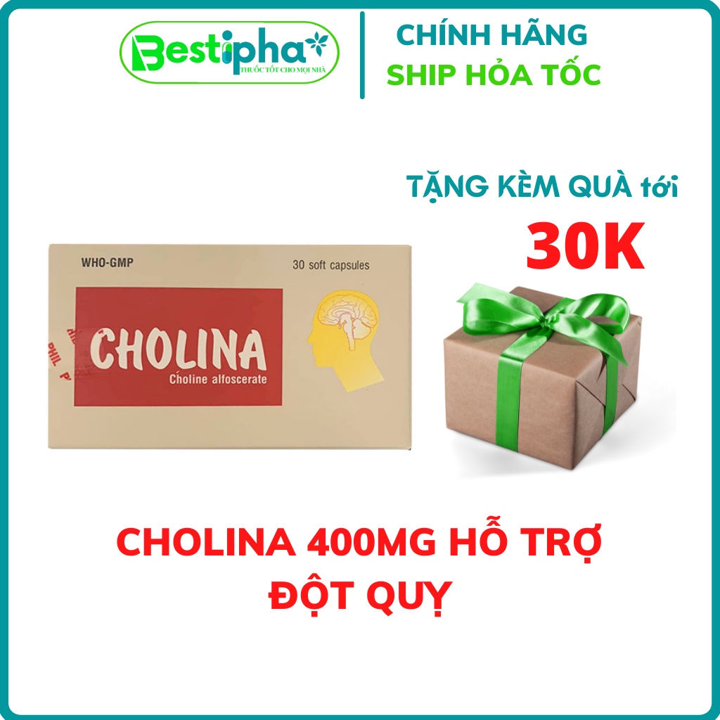 Cholina 400mg viên uống hỗ trợ đột quỵ hộp 30 viên