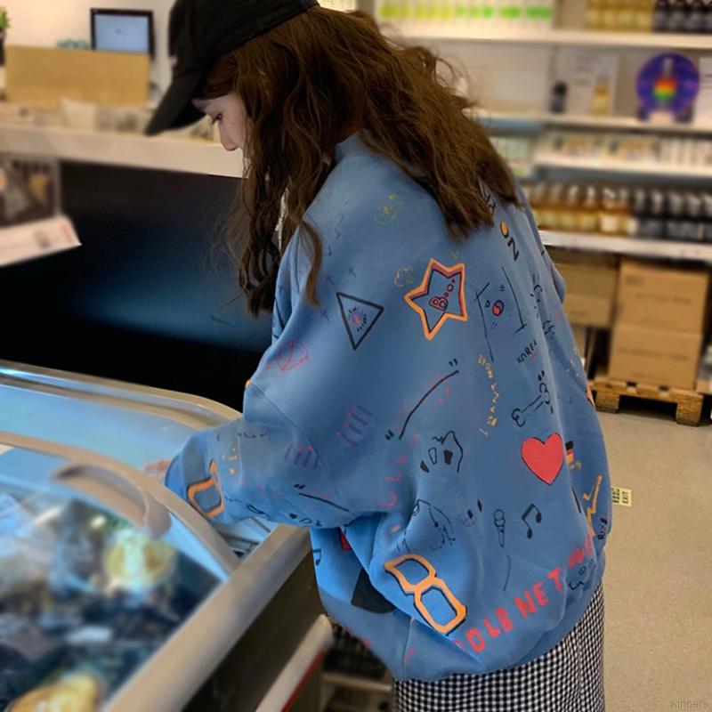 Áo Sweater Dài Tay Cổ Tròn Dáng Rộng Thời Trang Hàn Quốc | BigBuy360 - bigbuy360.vn