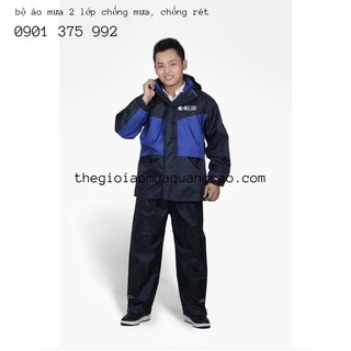 Bộ Áo Mưa Vải Dù 2 Lớp Cao Cấp - 2XL