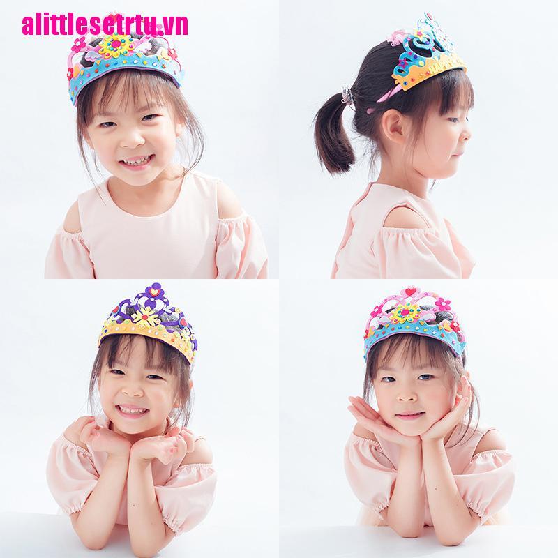Vương Miện Đồ Chơi Bằng Giấy Họa Tiết Ngôi Sao Đính Kim Sa Lấp Lánh DIY Sáng Tạo Dành Cho Trẻ Em