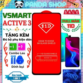 Kính cường lực vsmart active 3 dán full màn hình 11D trong suốt - Độ cứng cực cao bảo vệ điện thoại vỡ màn hình.