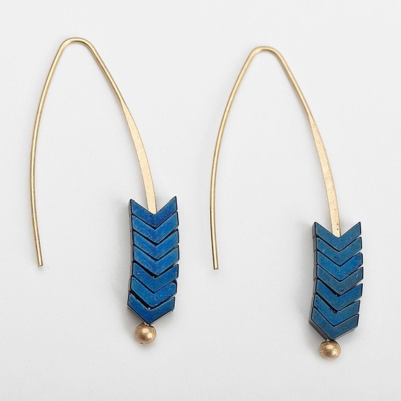 Quartz Arrow Drop Earring Hook