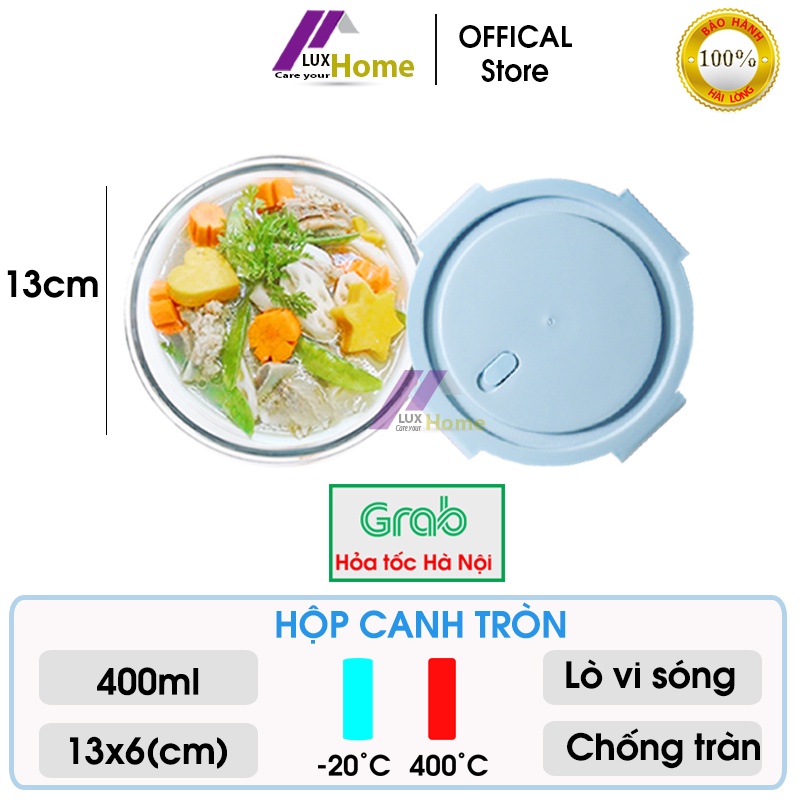 Hộp đựng canh chống tràn bằng thủy tinh, hộp đựng thức ăn 1 ngăn