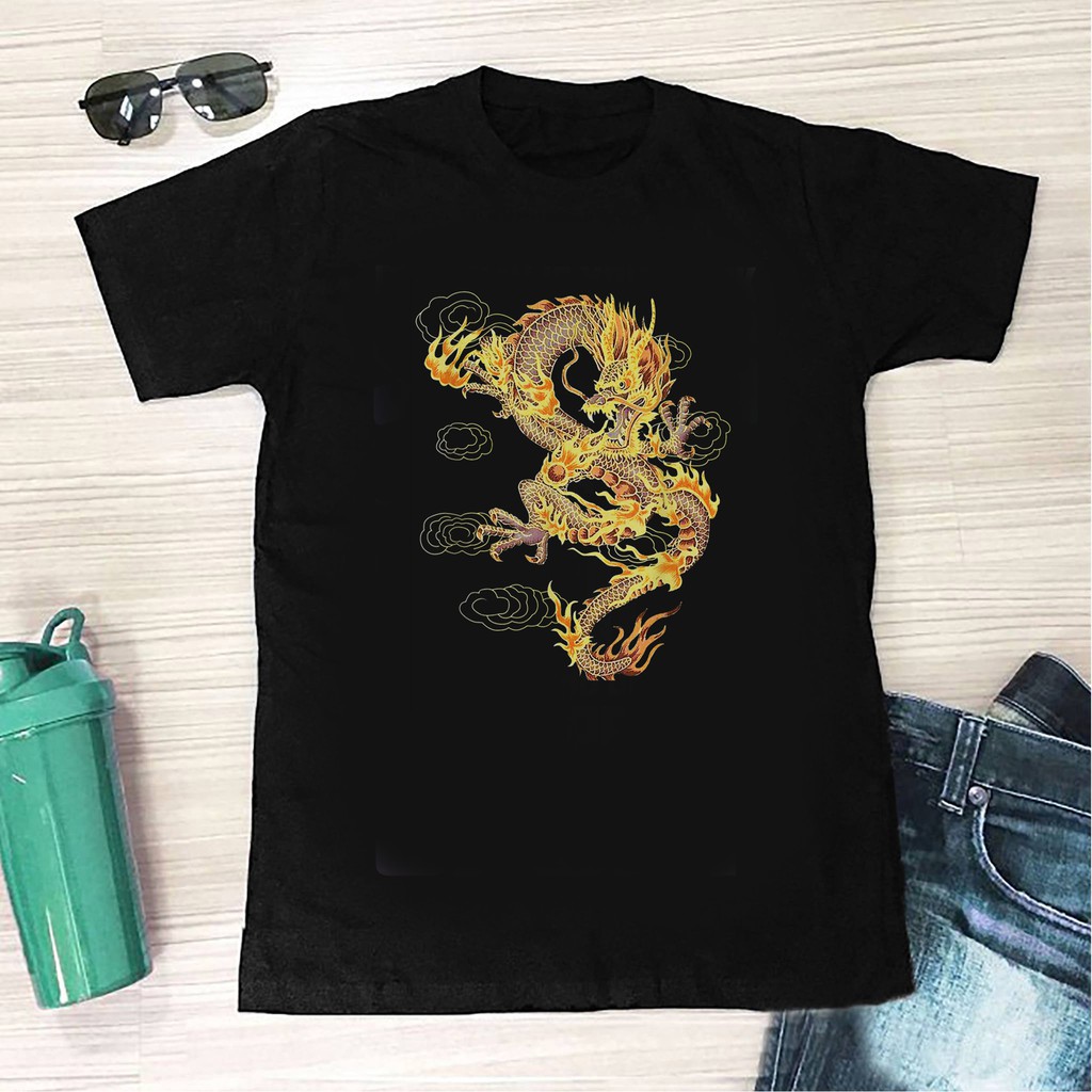 Áo phông unisex Rồng - Áo thun in hình Rồng vàng cực chất