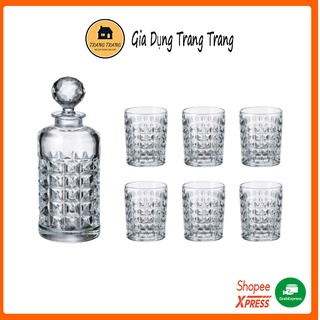 Bộ bình rượu kim cương Bohemia Diamond - 1 bình đựng rượu dung tích 700ml và 6 cốc 230ml