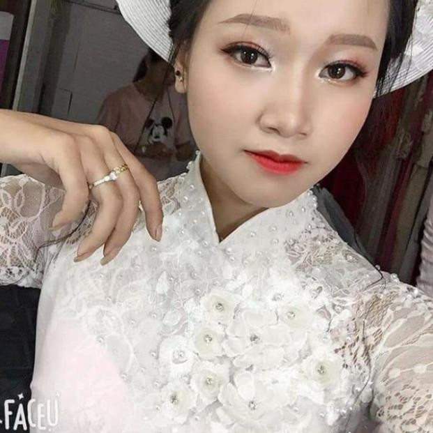 Áo dài cưới cô dâu_Chaang_Thiết kế áo dài ren 6 tà chất lụa kết hợp dễ mặc ngày ăn hỏi