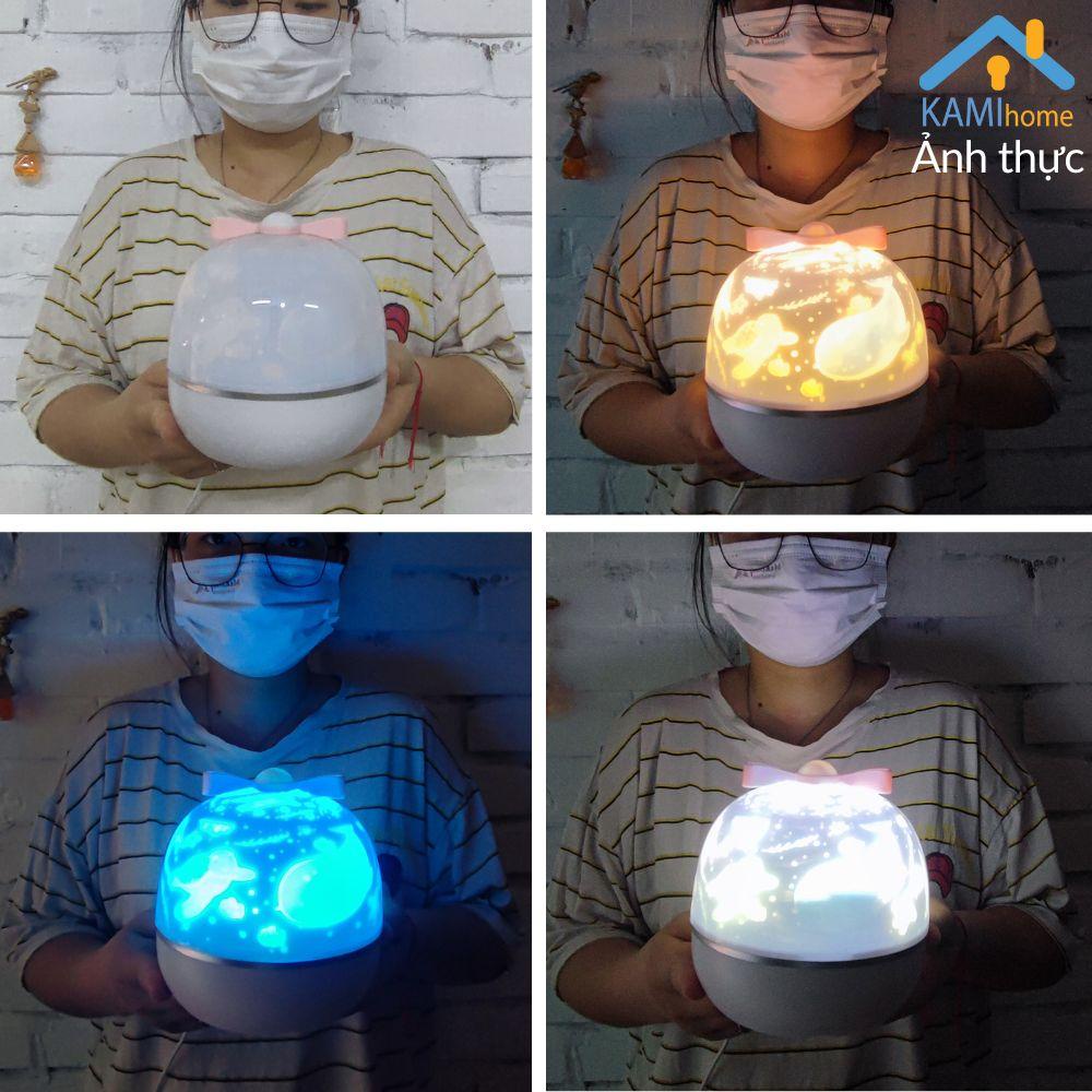 Đèn ngủ led trang trí chiếu sao chuyển động hình Cầu cổng cắm điện USB mã 26014