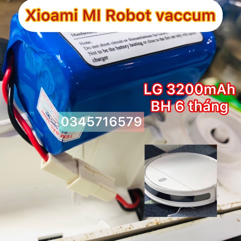 Pin LG3200/samsung 6400mAh(BH 6 tháng) Nâng cấp cho pin Robot hút bụi Xiaomi Mi Robot Vaccum (Pin gốc 2500mAh)