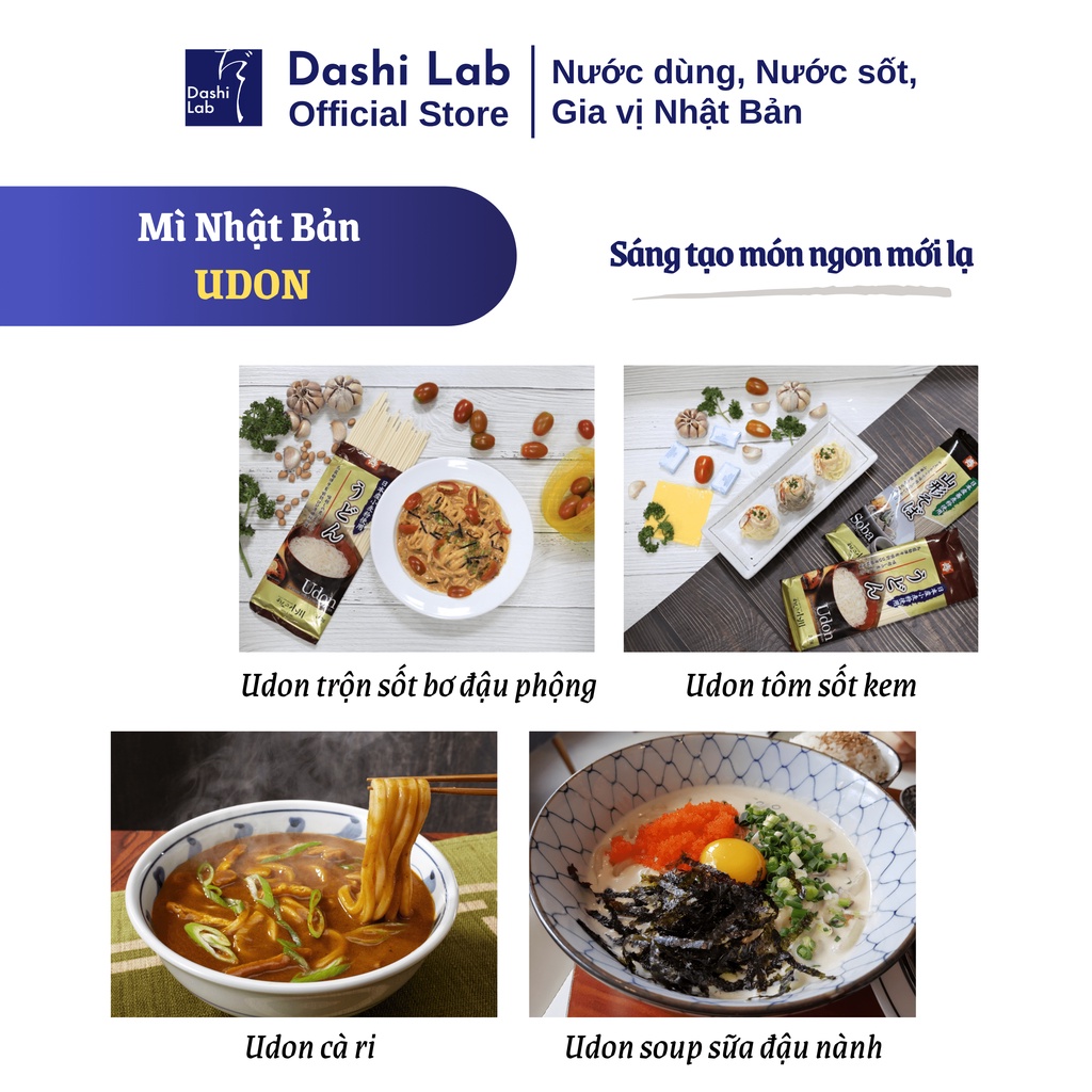 Mì Udon Cao Cấp Nhật Bản OGAWA SEIMEN Khắc Họa Rõ Hương Vị Truyền Thống Nhật Bản DASHI LAB Gói 200g