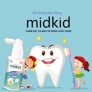 Xịt Chống Sâu Răng Midkid, Kem Đánh Răng Dạng Xịt Midkid Giúp Bảo Vệ Men Răng Hà Sún Ngăn Ngừa Ố Vàng Cho Bé