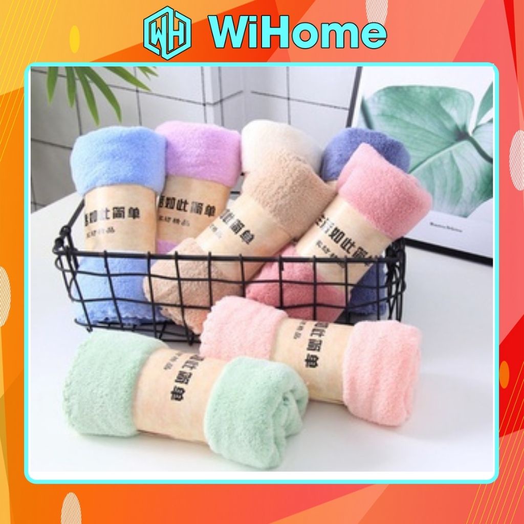 Khăn Mặt Lông Mịn Siêu Thấm Hút Hàn Quốc 50x30cm Đủ Màu