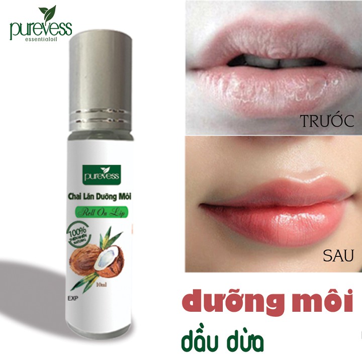 Combo dưỡng mi & dưỡng môi dầu dừa Purevess giúp dưỡng mi dài và dày hơn, giúp môi giảm thâm | BigBuy360 - bigbuy360.vn