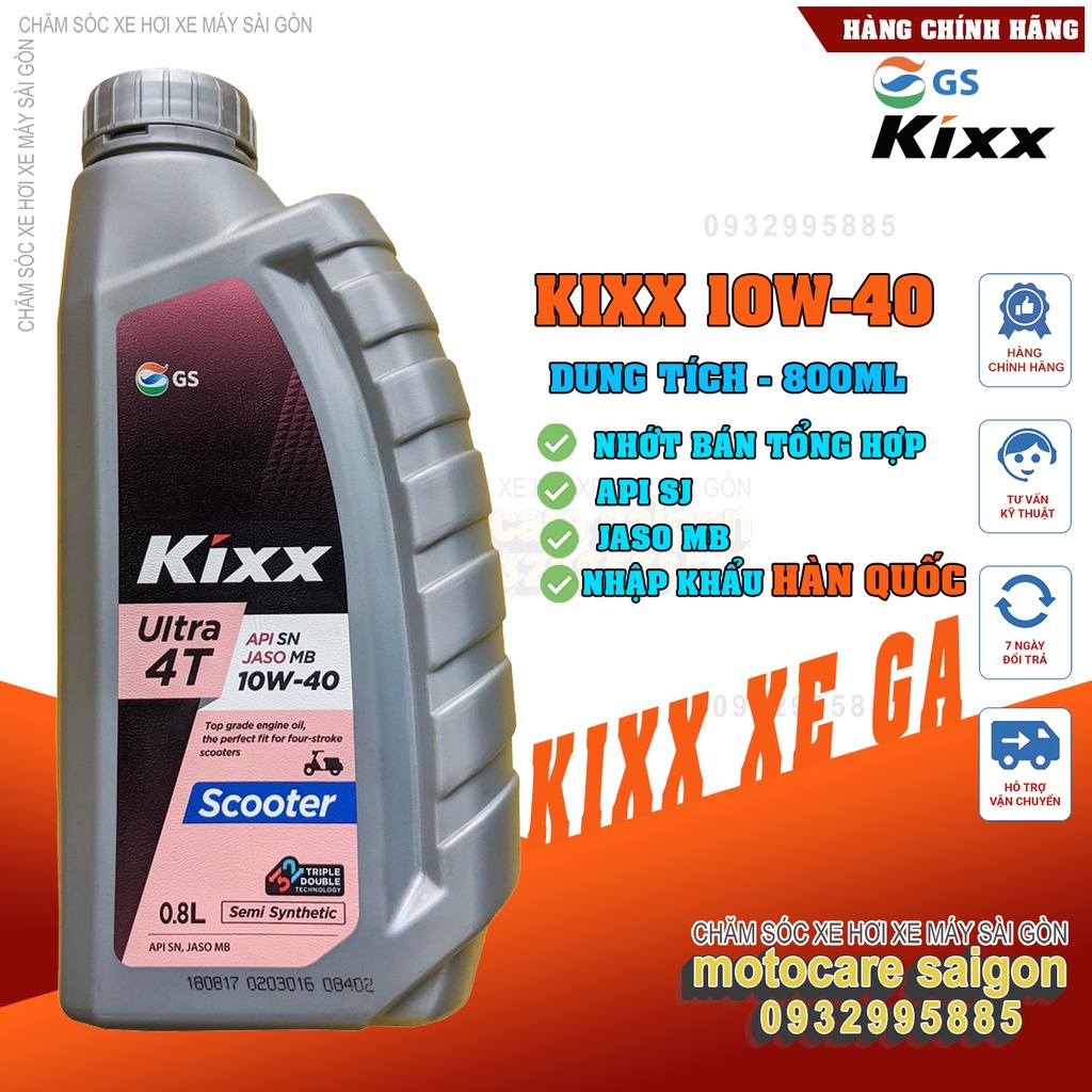 Nhớt xe tay ga Kixx Ultra 4T Scooter 10W40 800ML