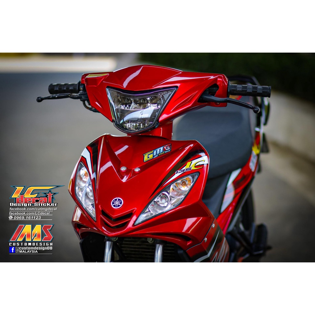 [FreeShip] [Ảnh thật] Tem Decal Rời mẫu 135 LC cho Exciter đỏ đen - hot 2022