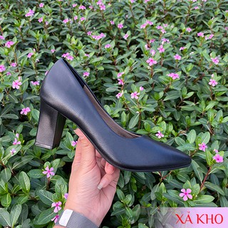 ✅ Giày cao gót màu đen mờ - gót vuông - cao 5cm - có nhiều màu - chất liệu cao cấp