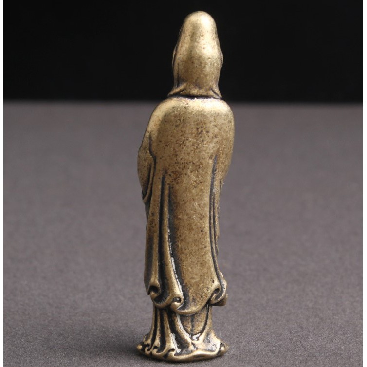 Tượng Phật Quan Âm Bồ Tát mini 🎁FREESHIP🎁 Tượng Phật Bà Quan Âm bằng Đồng -Tượng Phật trang trí tiểu cảnh
