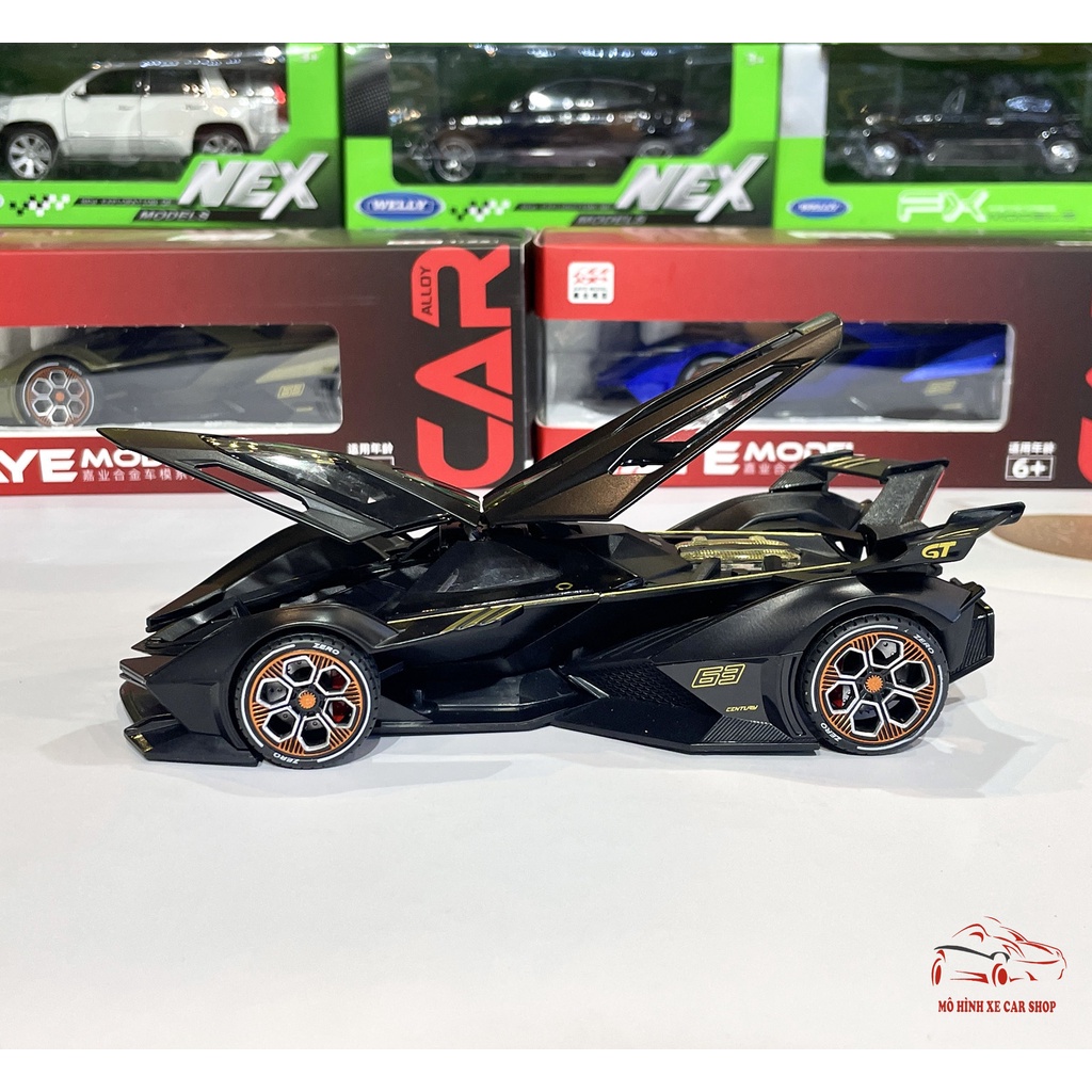 Mô hình xe kim loại siêu xe Lamborghini V12 Vision GranTurismo tỉ lệ 1:24 hãng Jiaye 3 màu