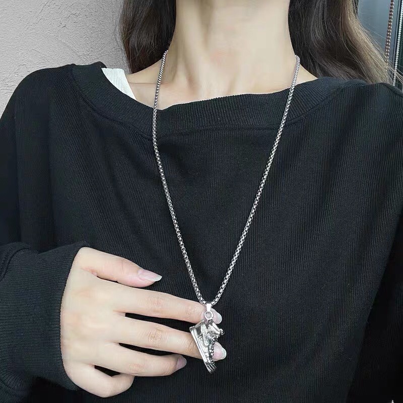 Dây chuyền bạc nam nữ hình GIÀY- Vòng cổ phụ kiện thời trang unisex đeo đôi