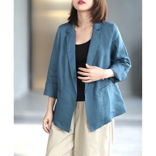 Áo Khoác Blazer Linen - Áo Blazer Linen Vintage Form Rộng, Thoải Mái Và Cá Tính  I TAH125