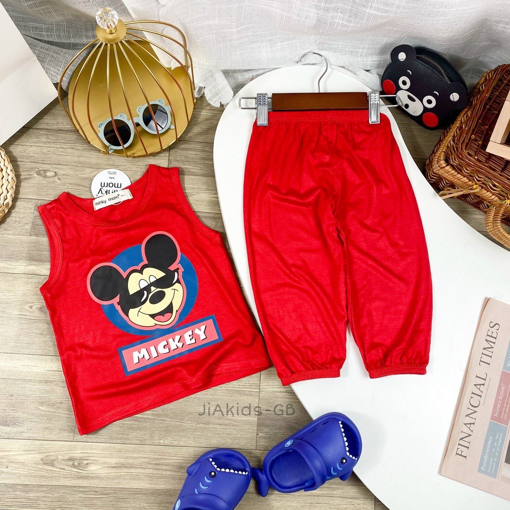 [SALE] Bộ Ba Lỗ Bé Trai, Bé Gái Quần Alibaba Minky Mom Vải Thun Lạnh Hoạ Tiết Hoạt Hình, Đồ Bộ Cho Bé Mặc Nhà MKM2239