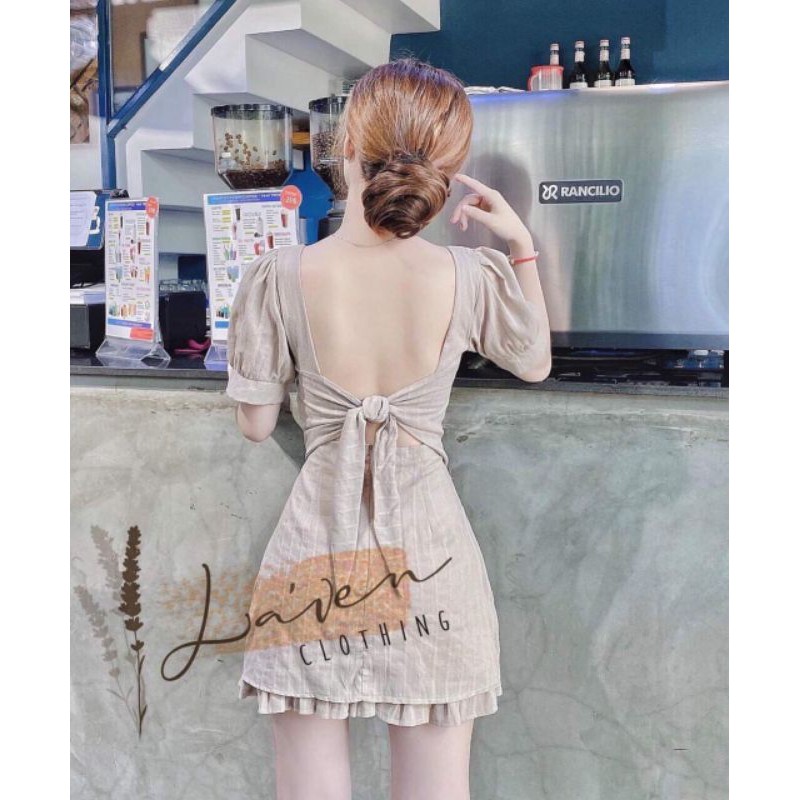 Đầm body tay ngắn bèo đuôi cá dễ thương