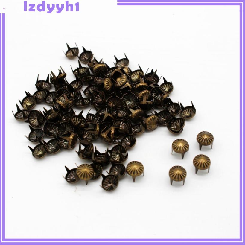 JoyDIY 100 pcs Antique Bronze DIY Nailhead Round Dome Studs Leathercraft Rivet 9mm