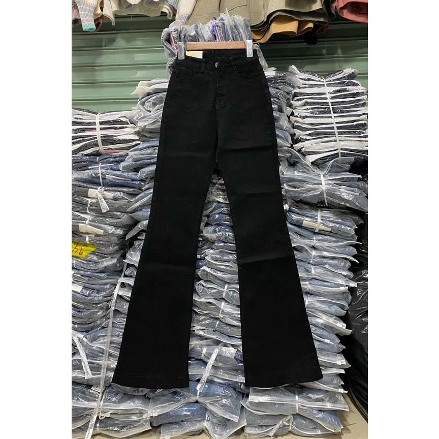 Quần Jean Nữ Ống Loe - Quần Bò Nữ Ống Loe Lưng Cạp Cao Co Giãn, Co Giãn 4 Chiều