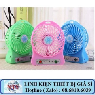[Mã ELHA22 giảm 5% đơn 300K] Quạt mini pin sạc 3 cấp Độ có đèn Pin ( giao màu ngẩu nhiên )